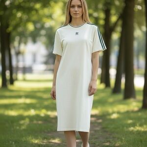 Adidas Cream Midi Dress